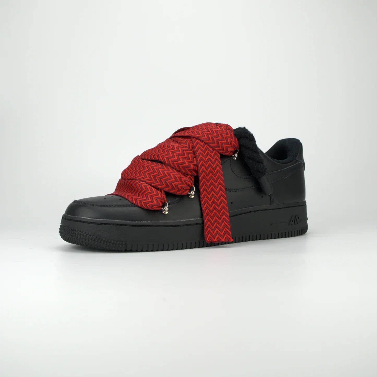 Nike Air Force 1 Black x Lanvin Red + Rope Laces