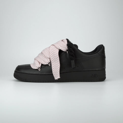 Nike Air Force 1 Black x Lanvin Pink + Rope Laces