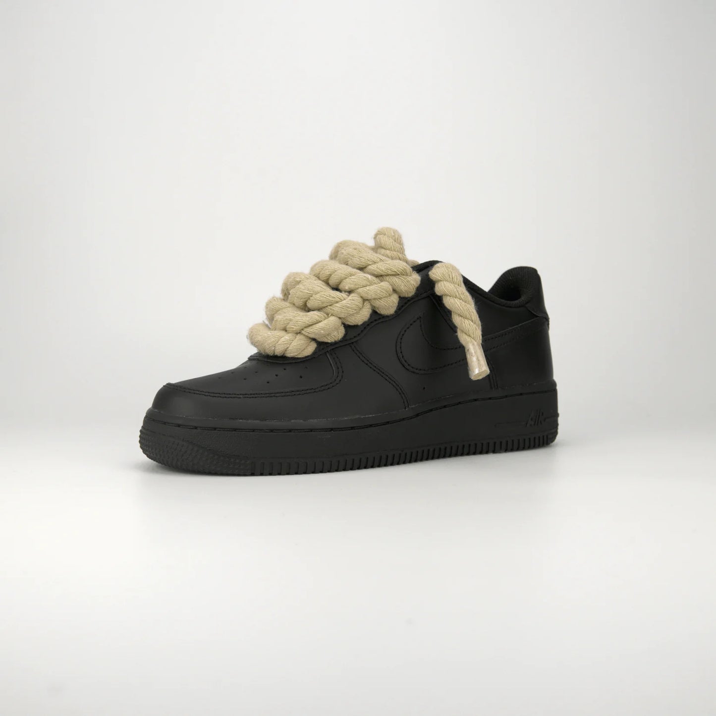 Nike Air Force 1 Black x Rope Laces Beige
