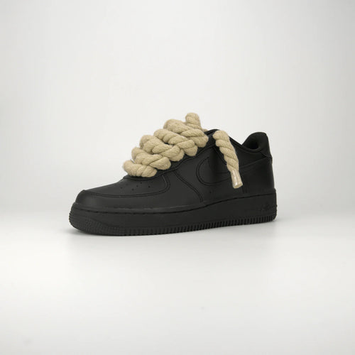 Nike Air Force 1 Black x Rope Laces Beige