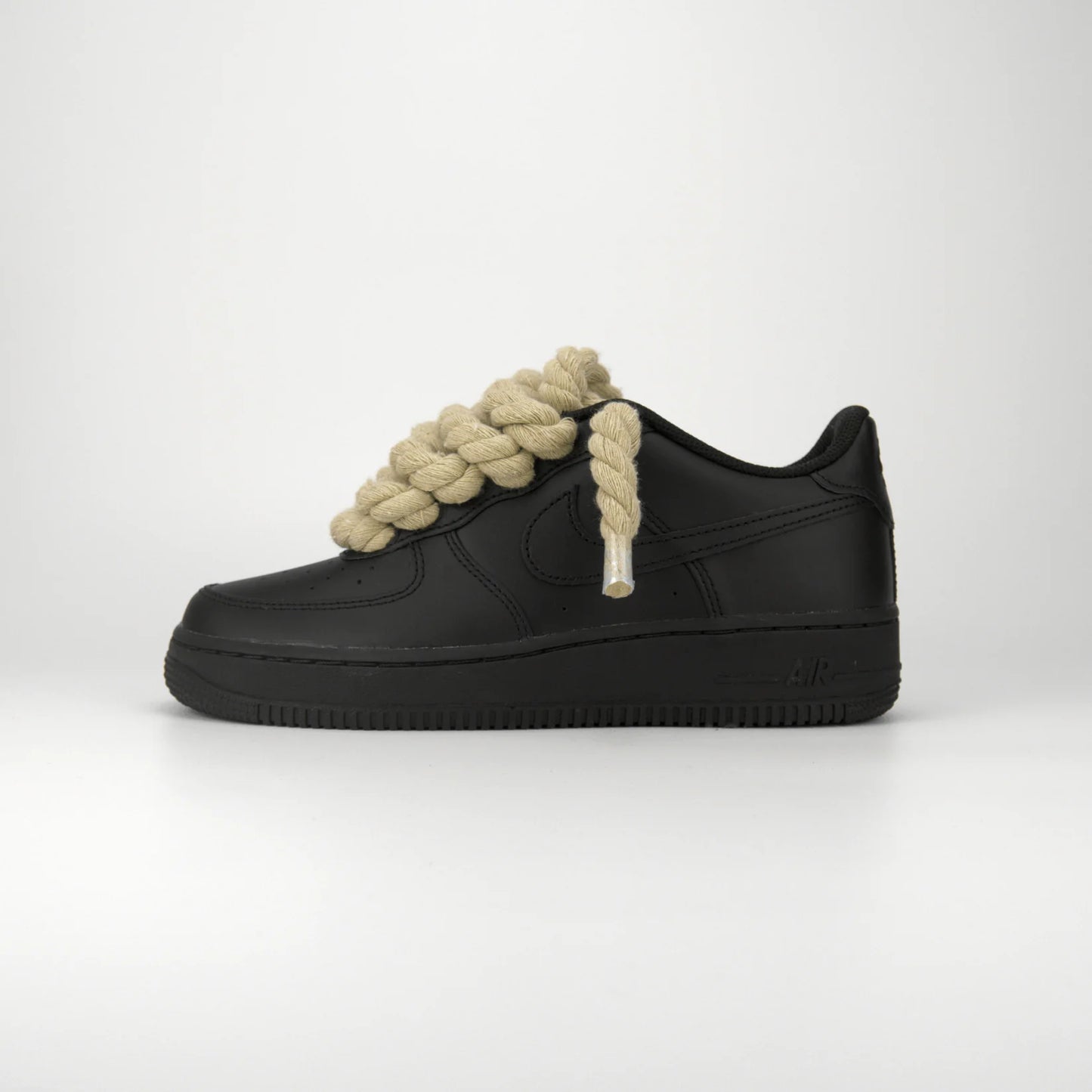 Nike Air Force 1 Black x Rope Laces Beige