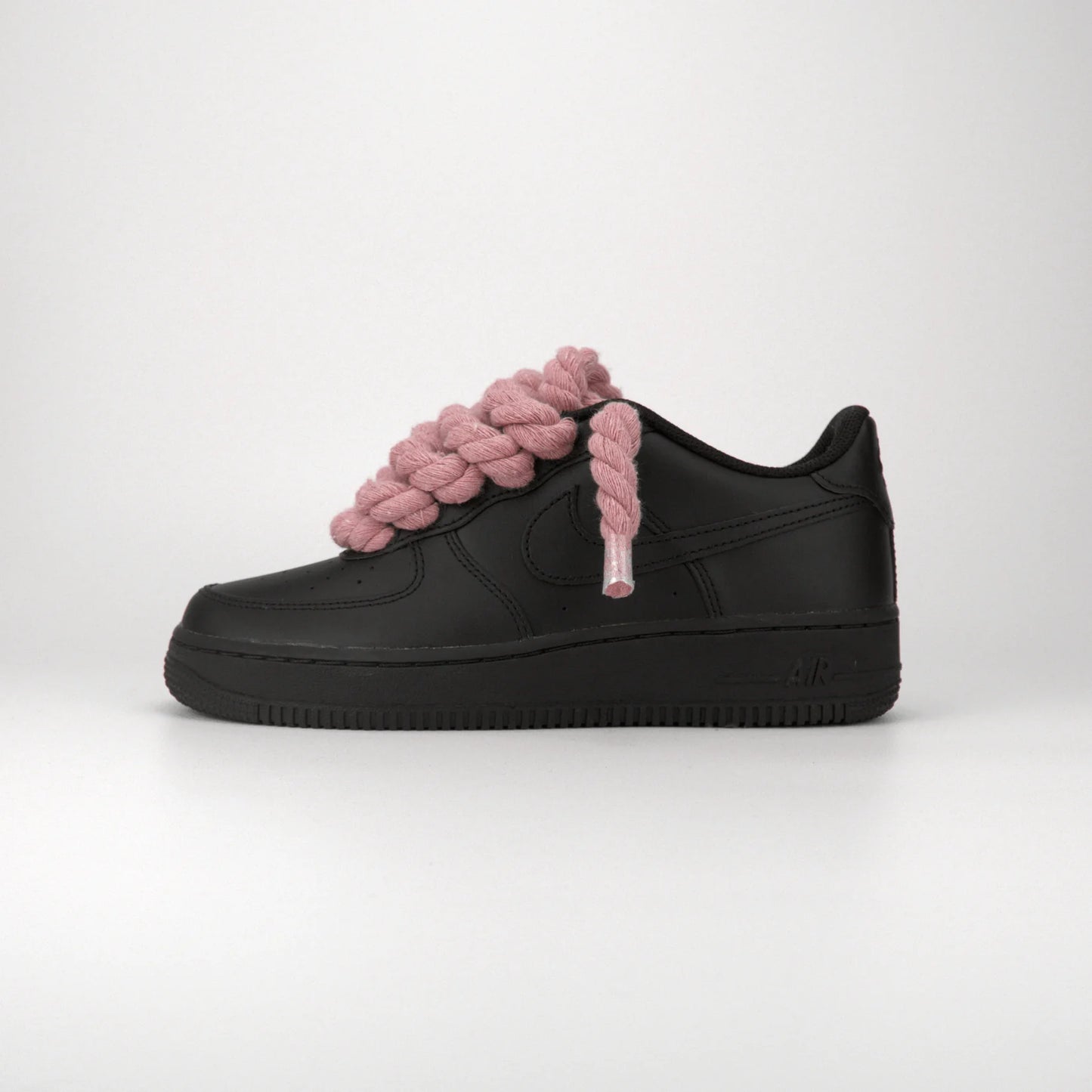Nike Air Force 1 Black x Rope Laces Pink