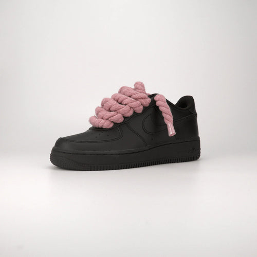 Nike Air Force 1 Black x Rope Laces Pink