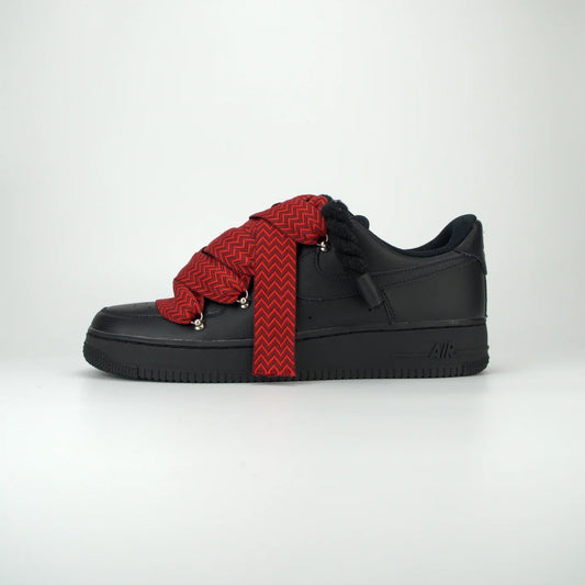 Nike Air Force 1 Black x Lanvin Red + Rope Laces