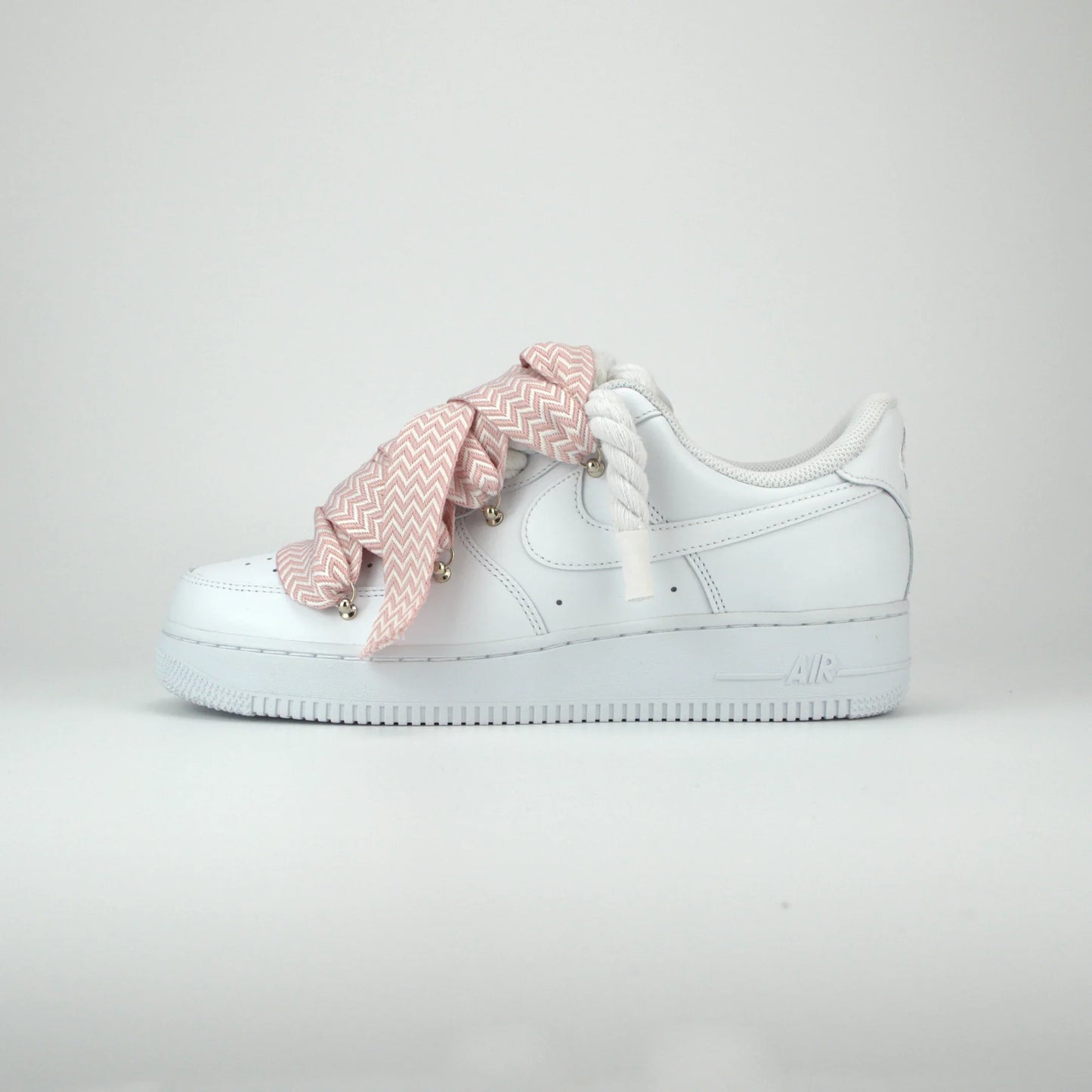 Nike Air Force 1 White x Lanvin Pink + Rope Laces