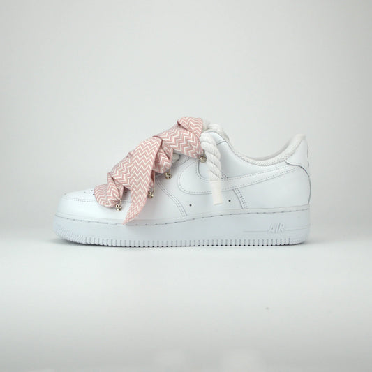 Nike Air Force 1 White x Lanvin Pink + Rope Laces