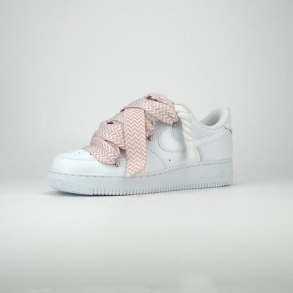Nike Air Force 1 White x Lanvin Pink + Rope Laces