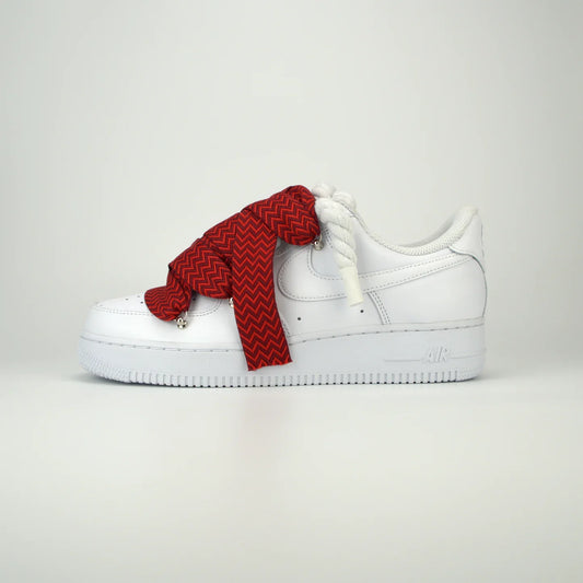 Nike Air Force 1 White x Lanvin Red + Rope Laces