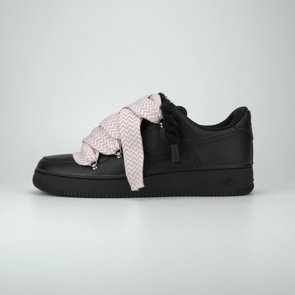 Nike Air Force 1  Black x Lanvin Pink + Rope Laces