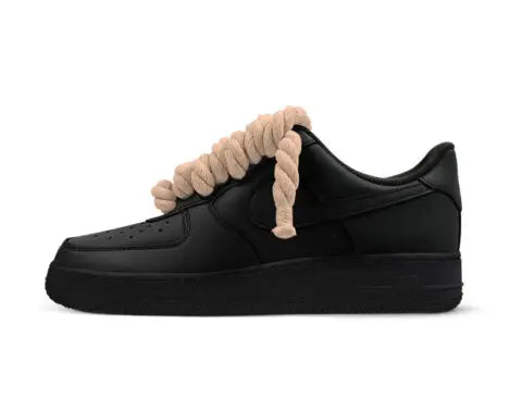 Nike Air Force 1 Black + Rope Laces